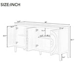 TREXM Retro Sideboard door with Circular Groove Design Round Metal Door Handle for Entrance, Dinning WF307723AAE