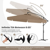 10 Feet Patio Cantilever Umbrella - Taupe 16606526