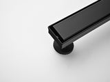 24 Inch Offset Linear Drain with Reversible Flat & Tile Insert Cover, 304 Stainless Steel W2287P480790