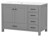 36" Gray Bathroom Vanity with Ceramic Sink Combo, Abundant Storage Cabinet -2 Soft close doors and 5 N729P183735E