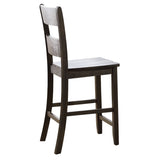 Distressed Walnut Counter Height Chair with Ladder Back B062P209259