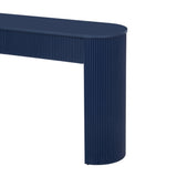 TREXM Entryway Table with Fluted Design, Modern Console Table with Storage, Oval Top and 2 Drawers N715P233435M