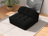 Convertible Corduroy Lounge Chair with Tufted Design, Full Foam Support, Fold-Out Sleeper & 46720776