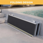 ZUN 10FT Foldable Threshold Ramp with Non-Slip Surface,Wheelchair Ramp,Aluminum Handicap Ramp 81562062