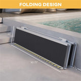 ZUN 10FT Foldable Threshold Ramp with Non-Slip Surface,Wheelchair Ramp,Aluminum Handicap Ramp 81562062