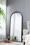 30" x 65" Hand Carved Rose Antique Mirror Frame, Large Arch Mirror Wall Decor for Living Room, W2078126748