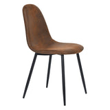 ZUN Set of 4 Scandinavian velvet chairs -Suede brown W131470745