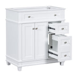 ZUN 30" Bathroom Vanity Cabinet without Sink, Free Standing Vanity with 2 Drawers& Soft Closing Doors, 23199631