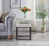 Celestial Contemporary Storage End table, White T2574P163352