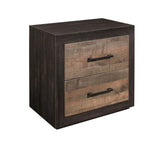 Contemporary Style Bedroom Nightstand Natural Grain Look Two Tone Finish Bed Side Table Faux B01146194