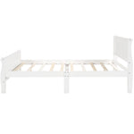 ZUN Queen Size Wood Platform Bed with Headboard and Wooden Slat Support 65997296