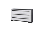 1pc Six Drawers Dresser Cream Ebony Finish Wooden Storage Bedroom Furniture B2741P354530