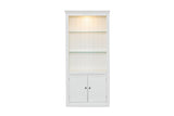 78.75'' Tall Display Shelves with 5 Colors Adjustable LED Ceiling Light, Retro-style Bookcases with N845P263122W