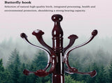 Freestanding Wooden Coat Rack, Vintage Natural Birch Wood Coat Tree with Hooks, Sturdy Hall Tree for 07269466