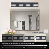 ZUN LED Modern Black Vanity Lights, 4-Lights Acrylic Matte Black Bathroom Vanity Lights Over Mirror W1340P196219