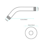 ZUN Shower with Flange, 1/2 NPT Tapered Threads, Rain Shower Head, Wall Mount Shower Extension 95145367