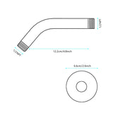 ZUN Shower with Flange, 1/2 NPT Tapered Threads, Rain Shower Head, Wall Mount Shower Extension 95145367