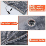 Wearable USB Blanket Shawl, Portable Blanket, 3 Gears 8 Heating Zones Cordless Zip 64011088