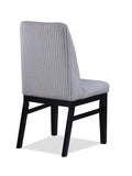 2pc Contemporary Upholstered Side Chair Light Gray Textured Fabric Upholstered High Back Cushioned B011P241348