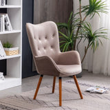 Doarnin Contemporary Silky Velvet Tufted Button Back Accent Chair, Chocolate T2574P164267