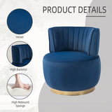 COOLMORE 360 Degree Swivel Cuddle Barrel Accent Sofa Chairs, Round Armchairs with Wide Upholstered, W395P145392