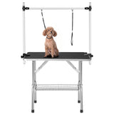 ZUN 36" Professional Dog Pet Grooming Table Adjustable Heavy Duty Portable w/Arm & Noose & Mesh Tray 15058957