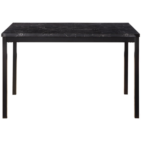 ZUN 1pc Dining Table Black Faux Marble Top Casual Dining Room Furniture Metal Frame B011P265588