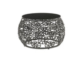 Hikre Clear Glass, Charcoal Fabric & Black Wicker Patio Lounge Chair & Side Table B2726P446697