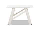 Atlas 19.5" Square Outdoor Patio Side Table Light Beige Gray Aluminum B2719P318948