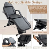 ZUN Massage Salon Tattoo Chair with Two Trays Esthetician Bed with Hydraulic Stool,Multi-Purpose W1422132169