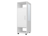 White 1-Door Wardrobe with Mirror and Open Storage B062P227644