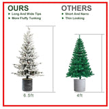Artificial 6.5ft decorated flocking basin tree with 1386 PE/PVC Mixed Branch Tips, Pine cone *31, 36503737