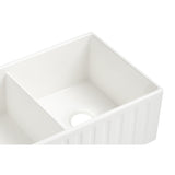 ZUN White Farmhouse Sink Deep Apron Sink Undermount Farmhouse Kitchen Sink Single Farm Sink DL06D-840-330