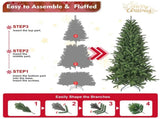 6ft Artificial Christmas Tree, 1168 Branch Tips, Full Lush Hinged Pine with PEPVC Mixed Needles, 45141469