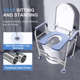 Raised Toilet Stool With Handle, Weight 400 LBS, Adjustable Height, Bottom Suction Cup, Smooth And 94460976