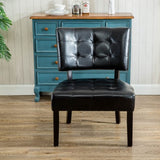 Faux Leather Tufted Accent Chair with Oversized Seating, Black T2574P164250