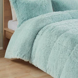 King/Cal King Shaggy Long Fur Comforter Mini Set B03595951