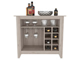 Bar- coffee cart 38" H, Kitchen or living room cabinet storage, 8 bottle racks, a central shelf B097133098