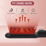 ZUN Negative Ionic Hair Straightener Brush with 9 Temp Settings, 30s Fast Heating, Hair Straightening 71935411