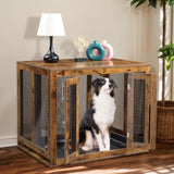 ZUN Furniture Dog Crate with Tray for Large Dogs, Indoor Aesthetic Puppy Kennel Pet House Dog Cage with 54164521