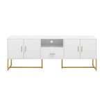 ZUN U-Can Modern TV Stand for TV up to 70 Inches,TV Cabinet with 1 Drawer, 2 Cabinets and Metal Legs, N724P198473K