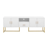 ZUN U-Can Modern TV Stand for TV up to 70 Inches,TV Cabinet with 1 Drawer, 2 Cabinets and Metal Legs, N724P198473K