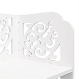 ZUN Wood-plastic Board Four Tiers Carved Shoe Rack White A 97499052