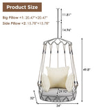 Outdoor Porch Swing Chair Hanging Basket, Hanging Chair with UV Resistant Cushion, Olefin Fabric for N704P256425A