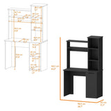 Black 3-Tier Storage Shelves Computer Desk B062P175111
