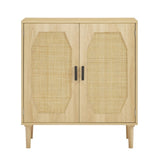 ZUN Kitchen storage cabinets with rattan decorative doors, buffets, wine cabinets, dining rooms, W1162127385