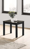 ZUN Contemporary Black Faux Marble Top 1x Coffee Table and 2x End Tables 3pc Coffee Table Set Living B011P237499