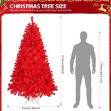 7 FT Pre-lit Artificial Christmas Tree, Hinged Xmas Pine Tree with 1100 Branch Tips, 400 Lights for 22830648