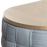 ZUN Light Teal Coffee Table with Knitting Texture Base B062P209114