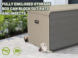 260 Gallon Plastic Deck Box, Large Patio Storage Box with Lock, Wheels & Waterproof Lid for Outdoor W1859P325841